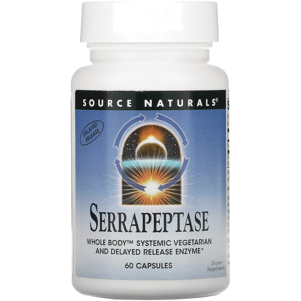 SN731 | Source Naturals Serrapeptase delayed release enzyme, 60 capsules