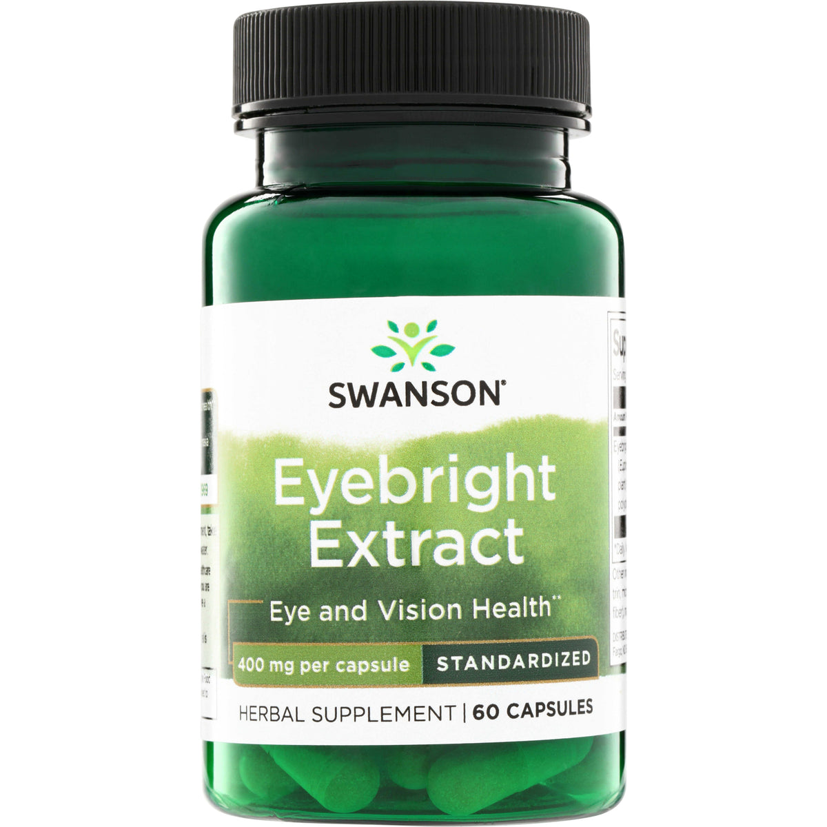 SWH186 | Swanson Eyebright Extract, standardized 400 mg per capsule for Eye and Vision Health, 60 capsules
