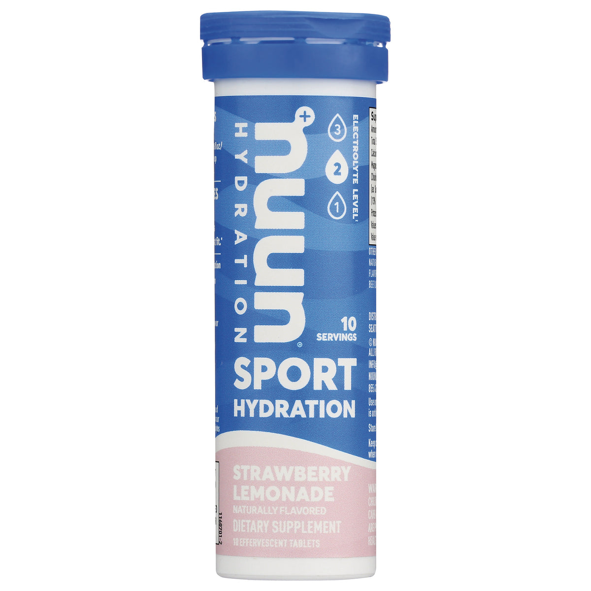 NUN019 | Nuun Sport Hydration tube Strawberry Lemonade effervescent tablets front view
