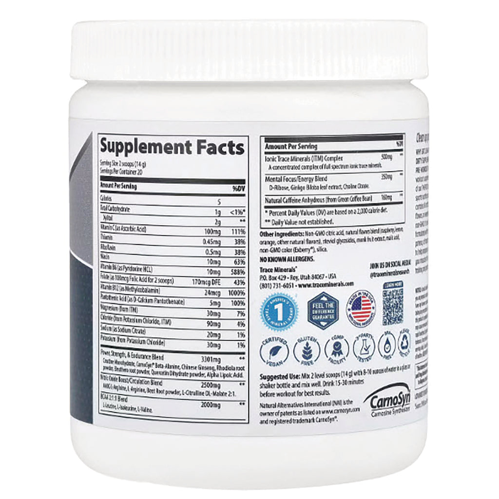 TM063 | Back of supplement jar showing Supplement Facts panel, ingredients, certifications, and suggested use - Thumbnail