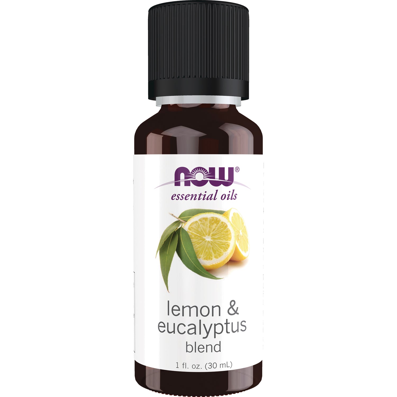 NWF1162 | NOW essential oils lemon & eucalyptus blend in amber 1 fl. oz bottle