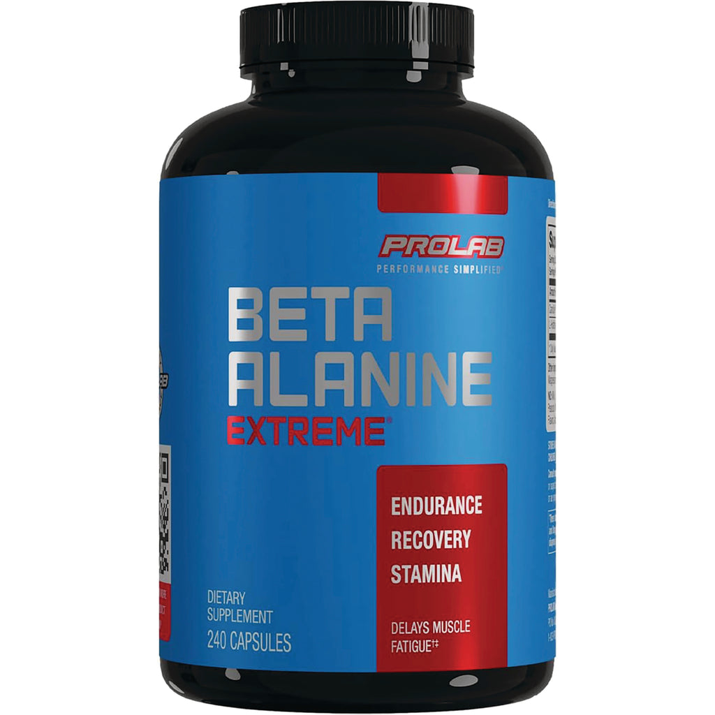 PRL030 | ProLab Beta Alanine Extreme blue supplement bottle front label reading Beta Alanine Extreme, Endurance Recovery Stamina, 240 capsules - Thumbnail