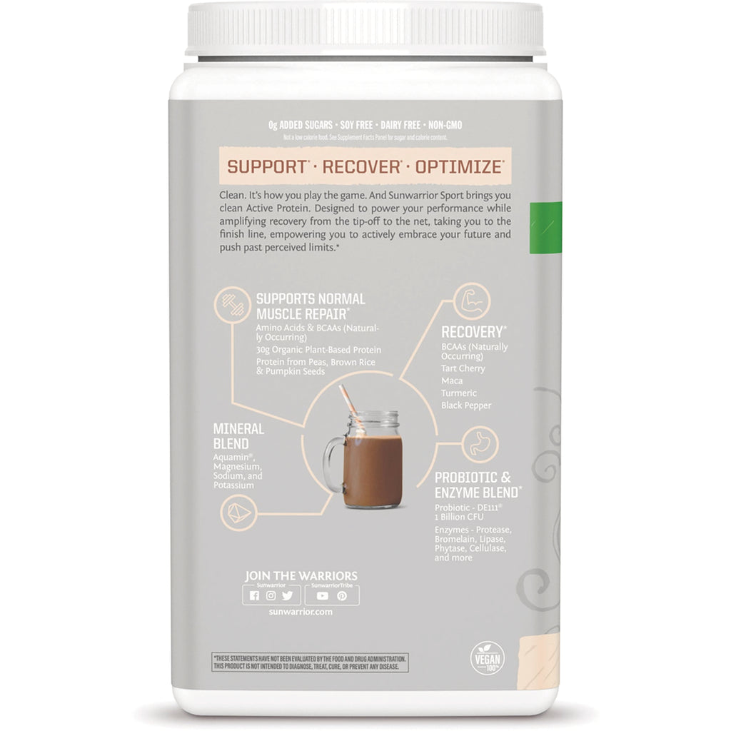 SNW044 | Back label infographic: SUPPORT  RECOVER  OPTIMIZE; muscle repair, mineral blend, recovery, probiotic and enzyme blend - Thumbnail
