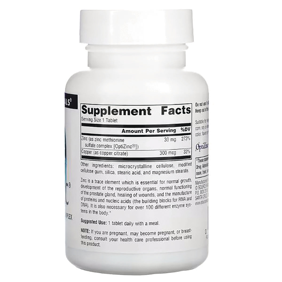 SN651 | Back label with Supplement Facts panel and ingredients