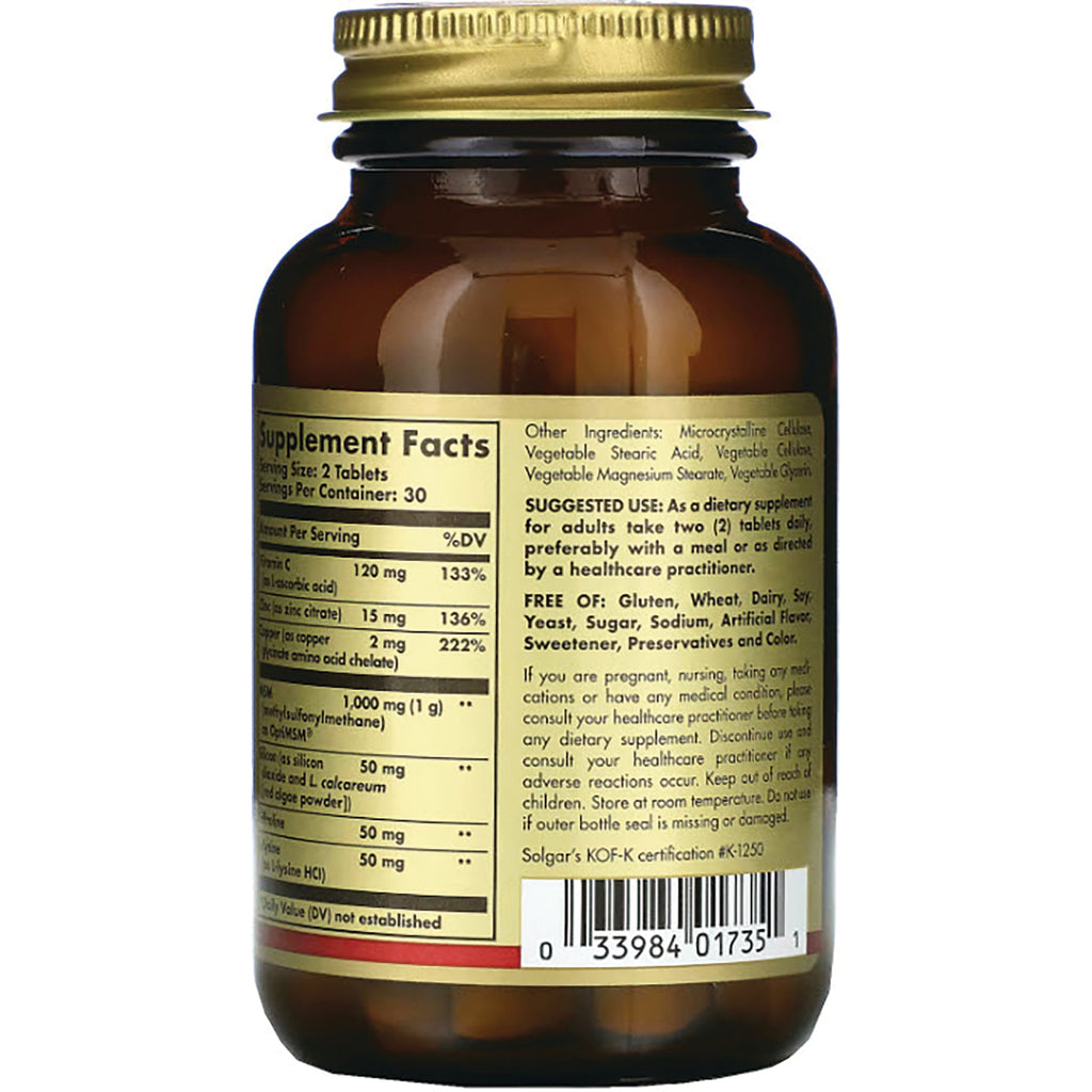 SLG237 | back of amber supplement bottle showing Supplement Facts panel, suggested use text and barcode - Thumbnail