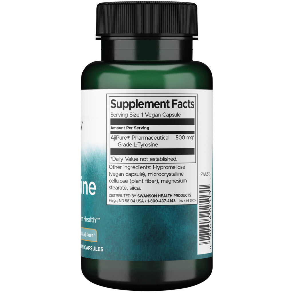 SWU513 | Back label with Supplement Facts: Serving Size 1 veggie capsule - Thumbnail