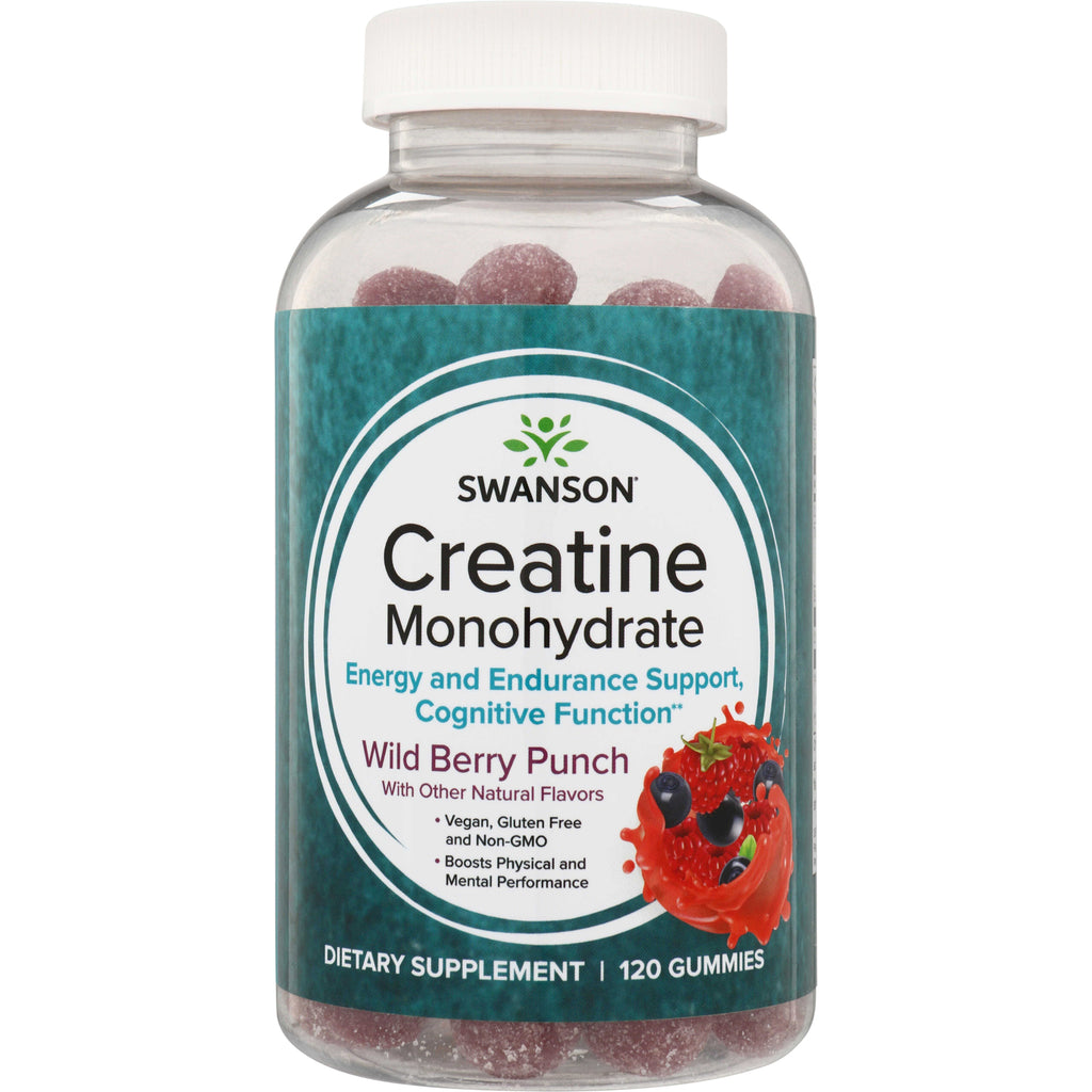 SW1970 | Swanson Creatine Monohydrate Wild Berry Punch dietary supplement gummies, 120 count - Thumbnail