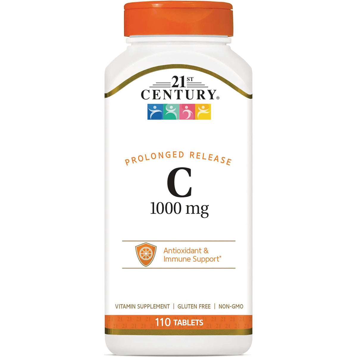 CNT171 | 21st Century prolonged release vitamin C 1000 mg bottle, 110 tablets, white bottle with orange cap