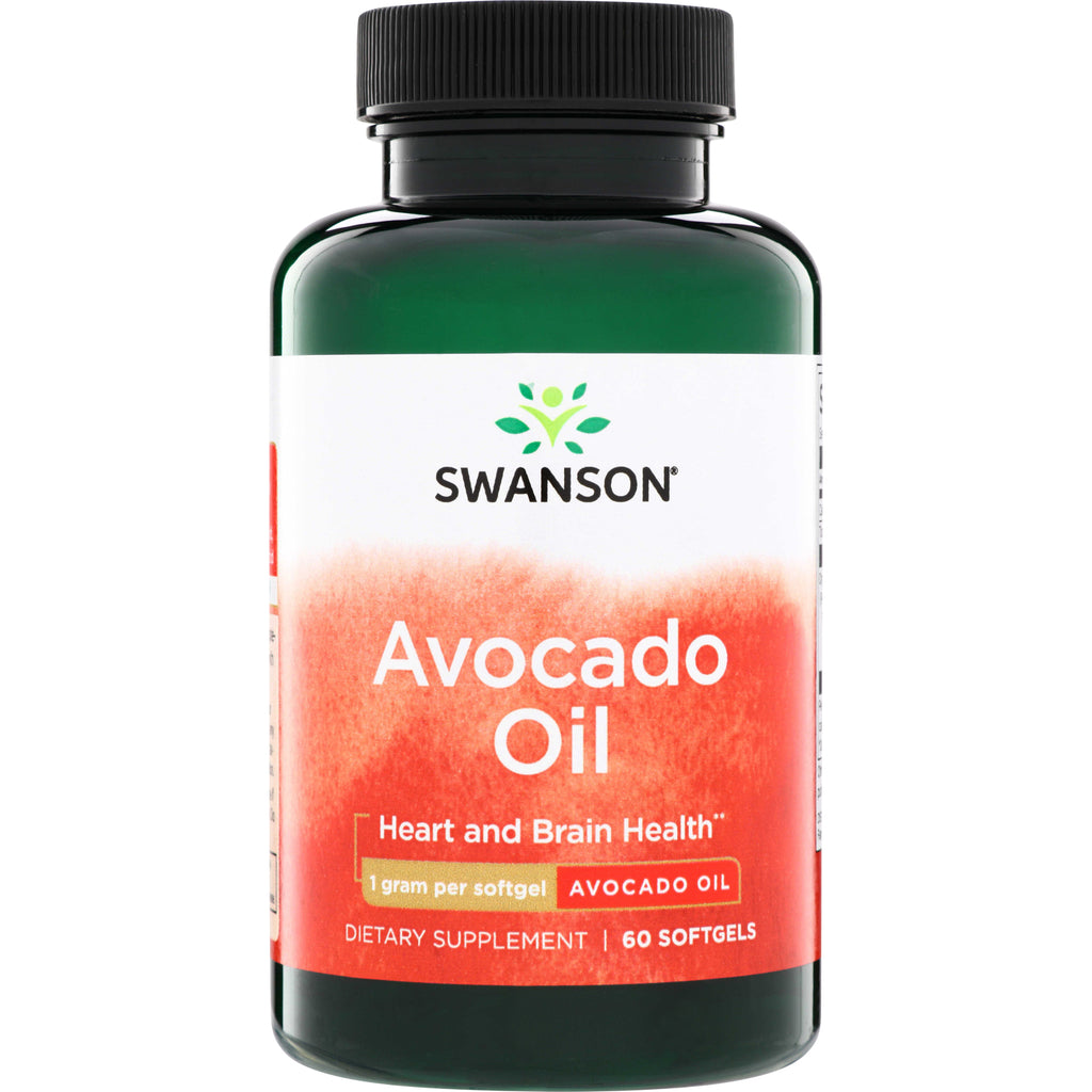 SWE054 | Swanson Avocado Oil softgels bottle, 60 softgels; Heart and Brain Health; 1 gram per softgel - Thumbnail