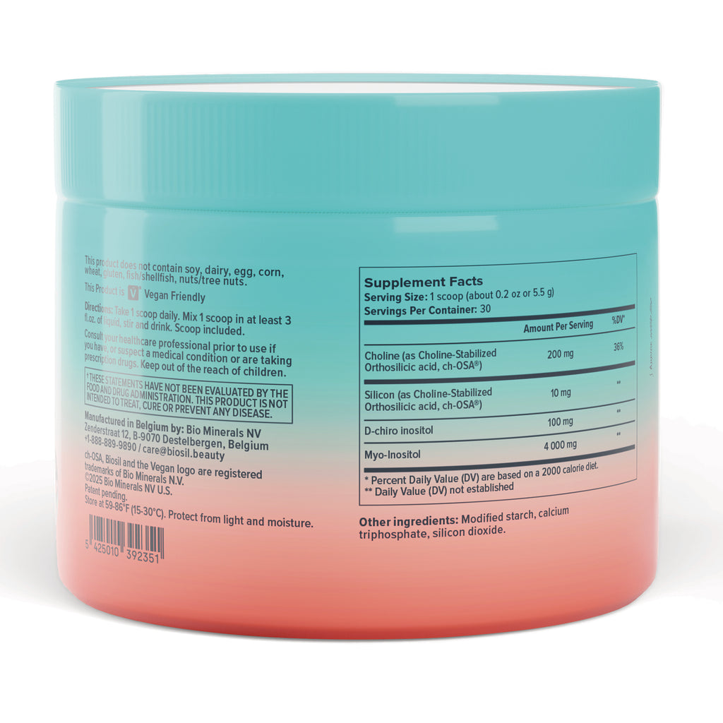 NFC216 | back label showing Supplement Facts panel, ingredients and directions on teal and coral jar - Thumbnail