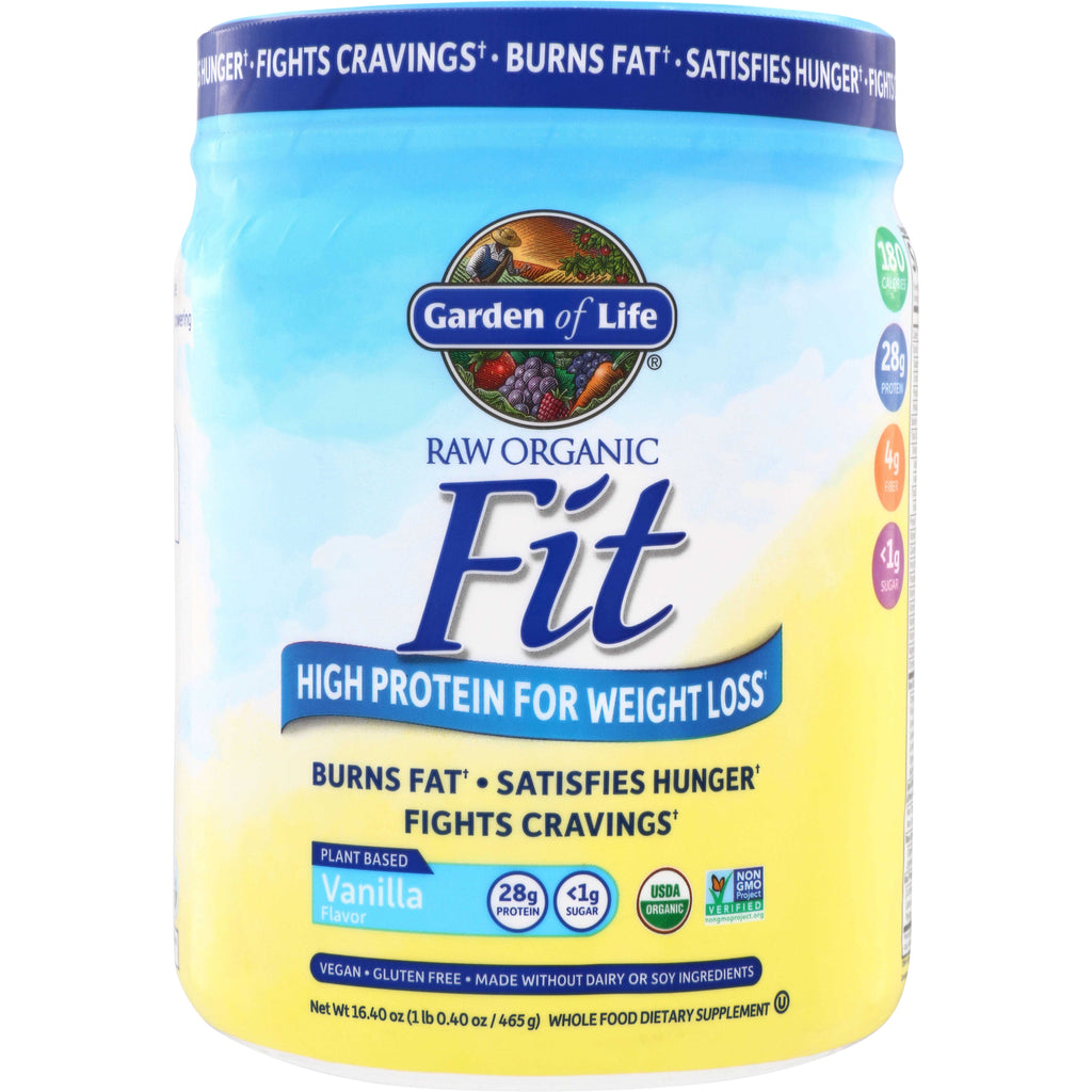 GLF196 | Garden of Life Raw Organic Fit vanilla high protein for weight loss, 28g protein, <1g sugar - Thumbnail