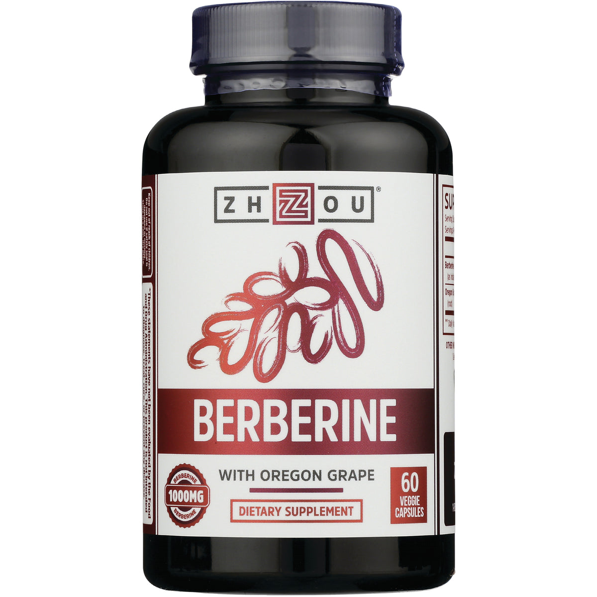 ZOU051 | Zhou Berberine with Oregon Grape, 1000 mg, 60 veggie capsules bottle front