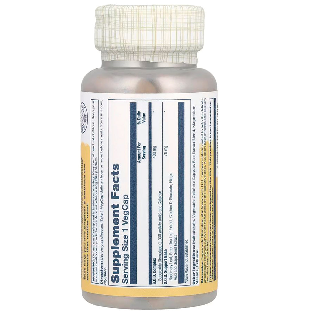 SLR316 | Supplement Facts panel on bottle label, serving size 1 vegcap - Thumbnail