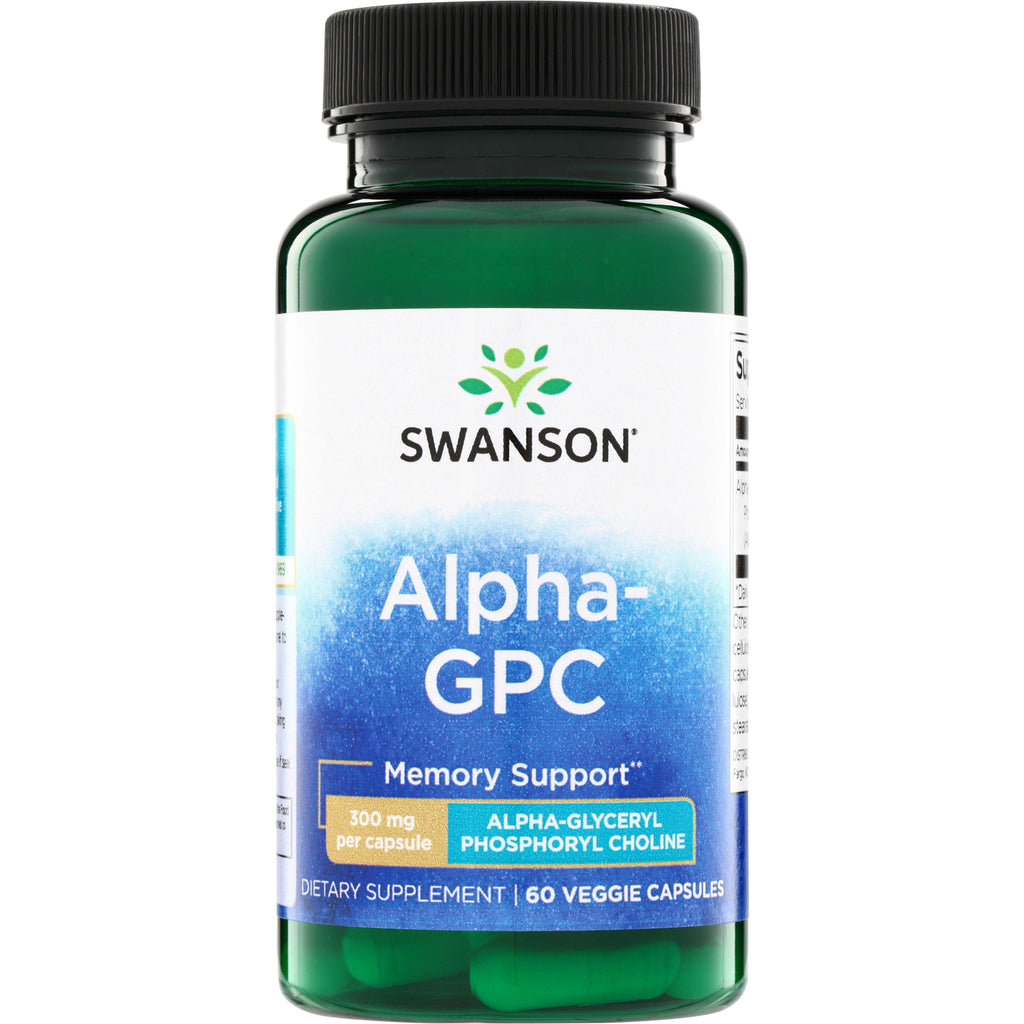 SWU1035 | Swanson Alpha-GPC memory support supplement, 300 mg per capsule, 60 veggie capsules bottle - Thumbnail