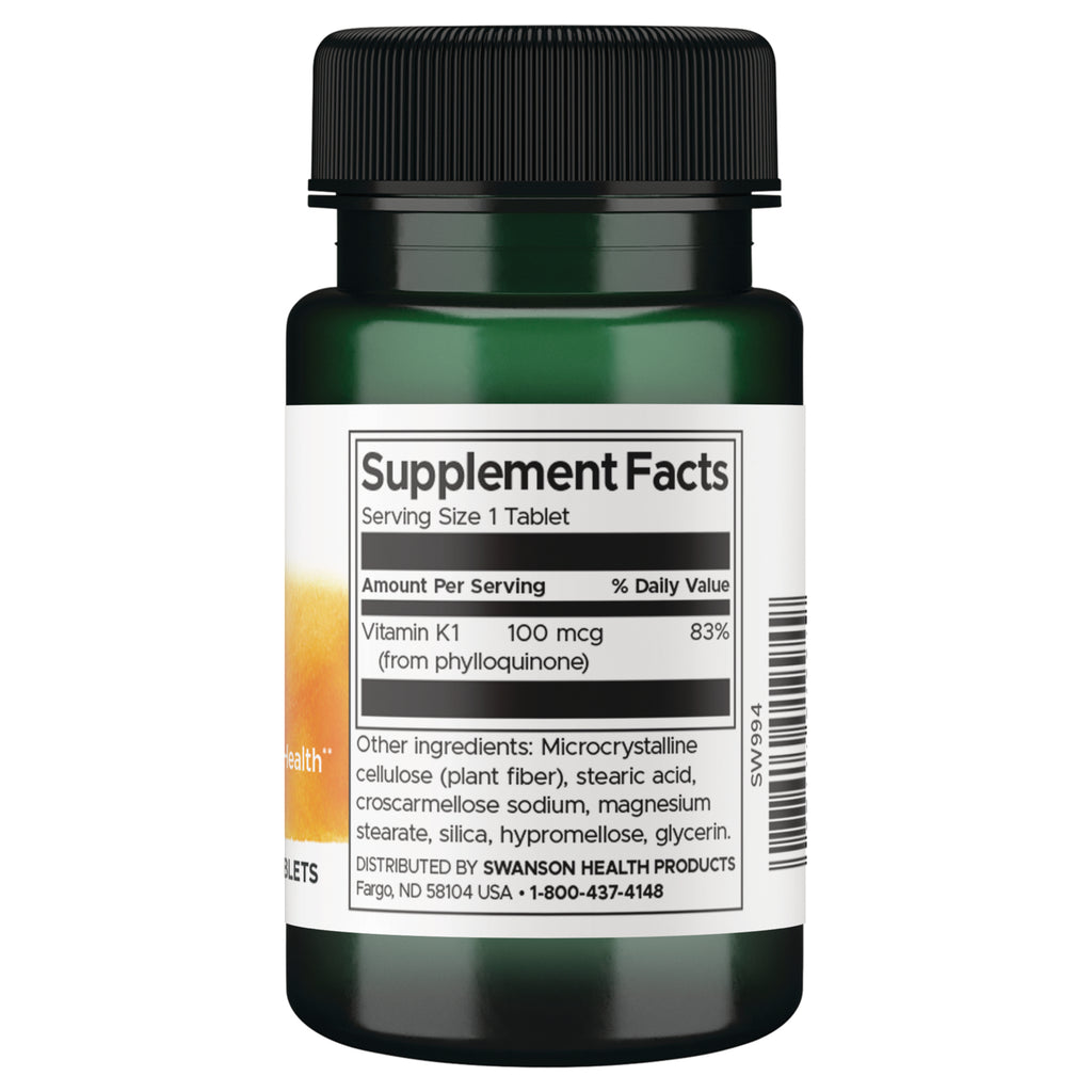 SW994 | Back label with supplement facts and serving information - Thumbnail