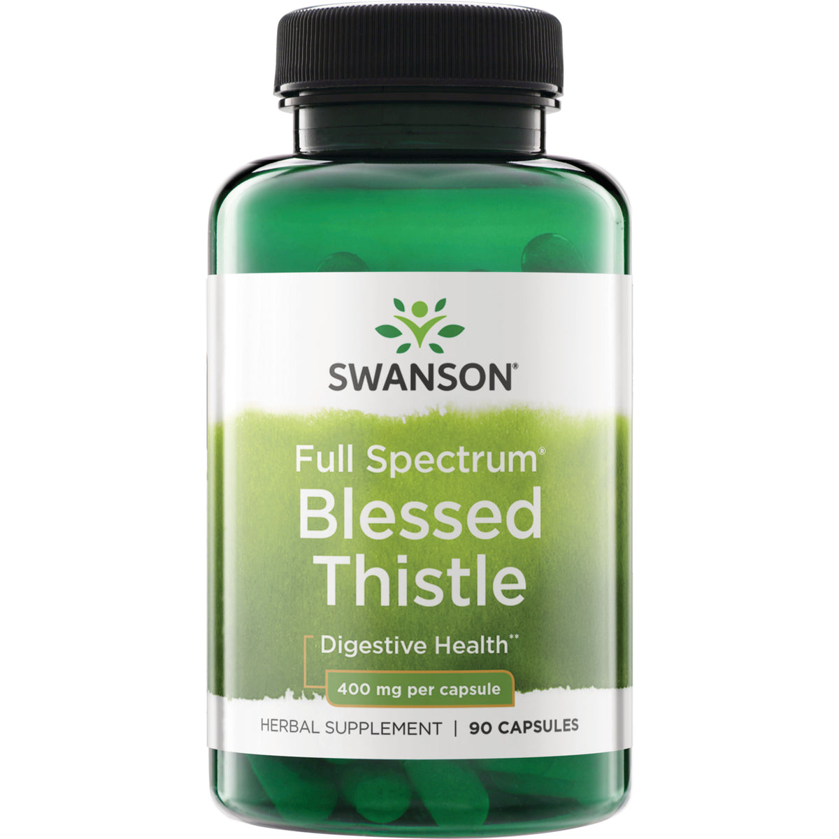 SW1693 | Swanson Full Spectrum Blessed Thistle, Digestive Health, 400 mg per capsule, 90 capsules