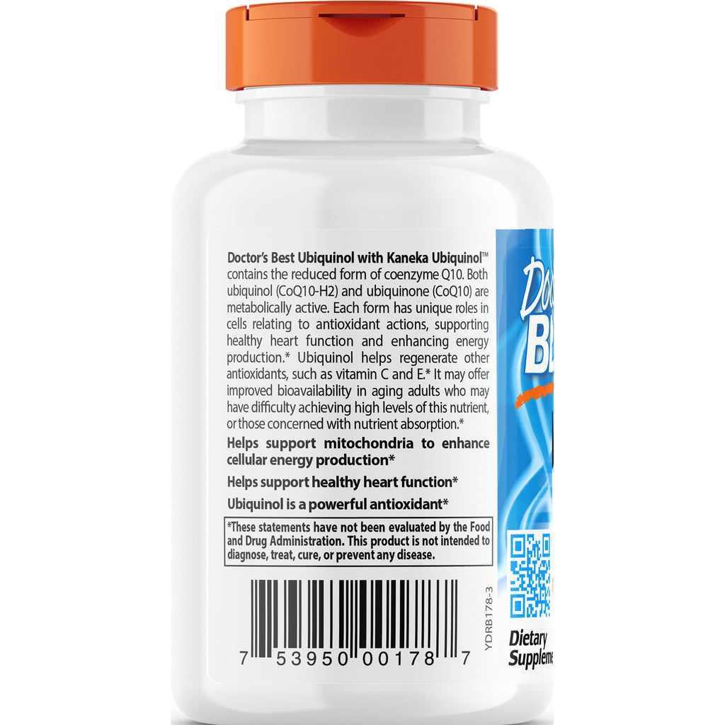 DB100 | back label of white supplement bottle showing product description, benefit claims and barcode - Thumbnail