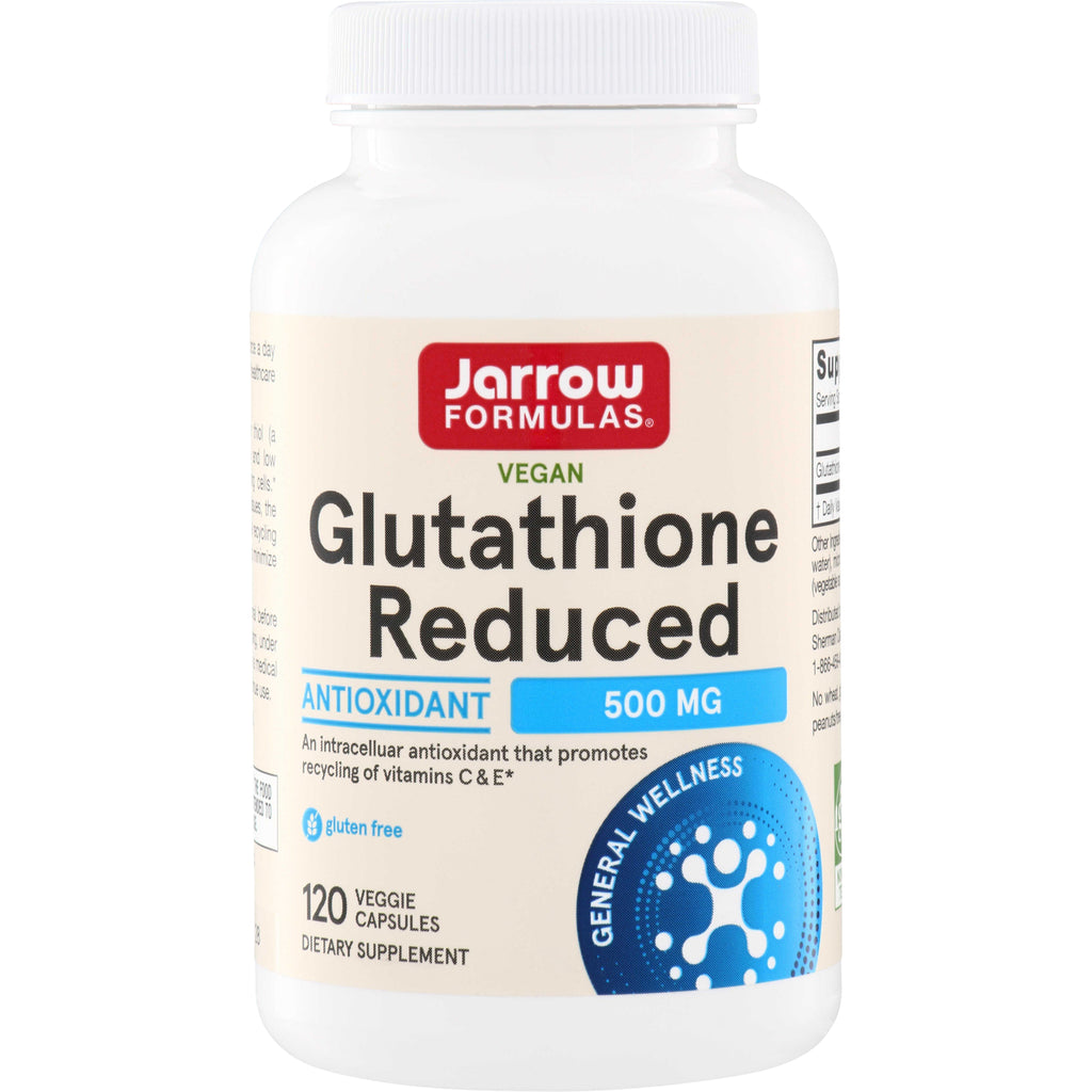 JR319 | Jarrow Formulas Vegan Glutathione Reduced 500 mg antioxidant, 120 veggie capsules - Thumbnail