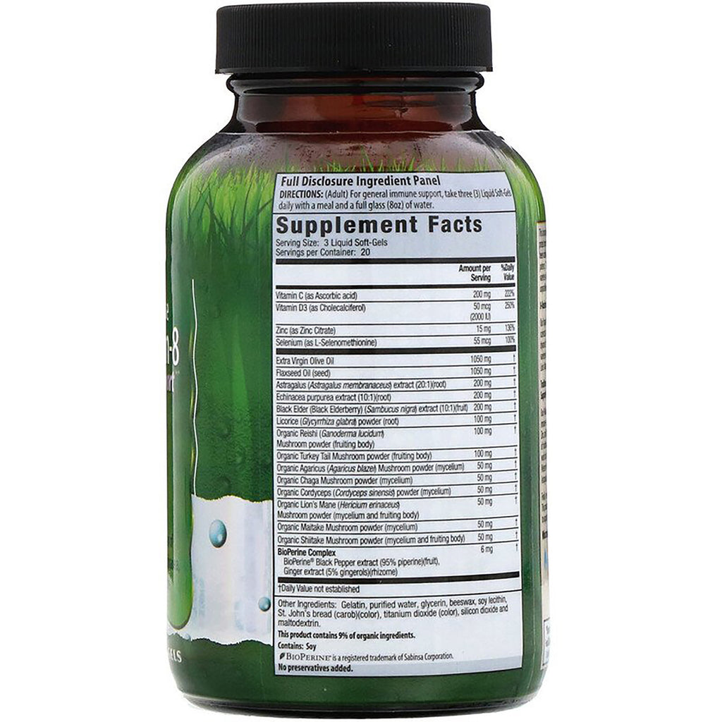 IR157 | back label showing Supplement Facts and ingredients panel on green supplement bottle - Thumbnail
