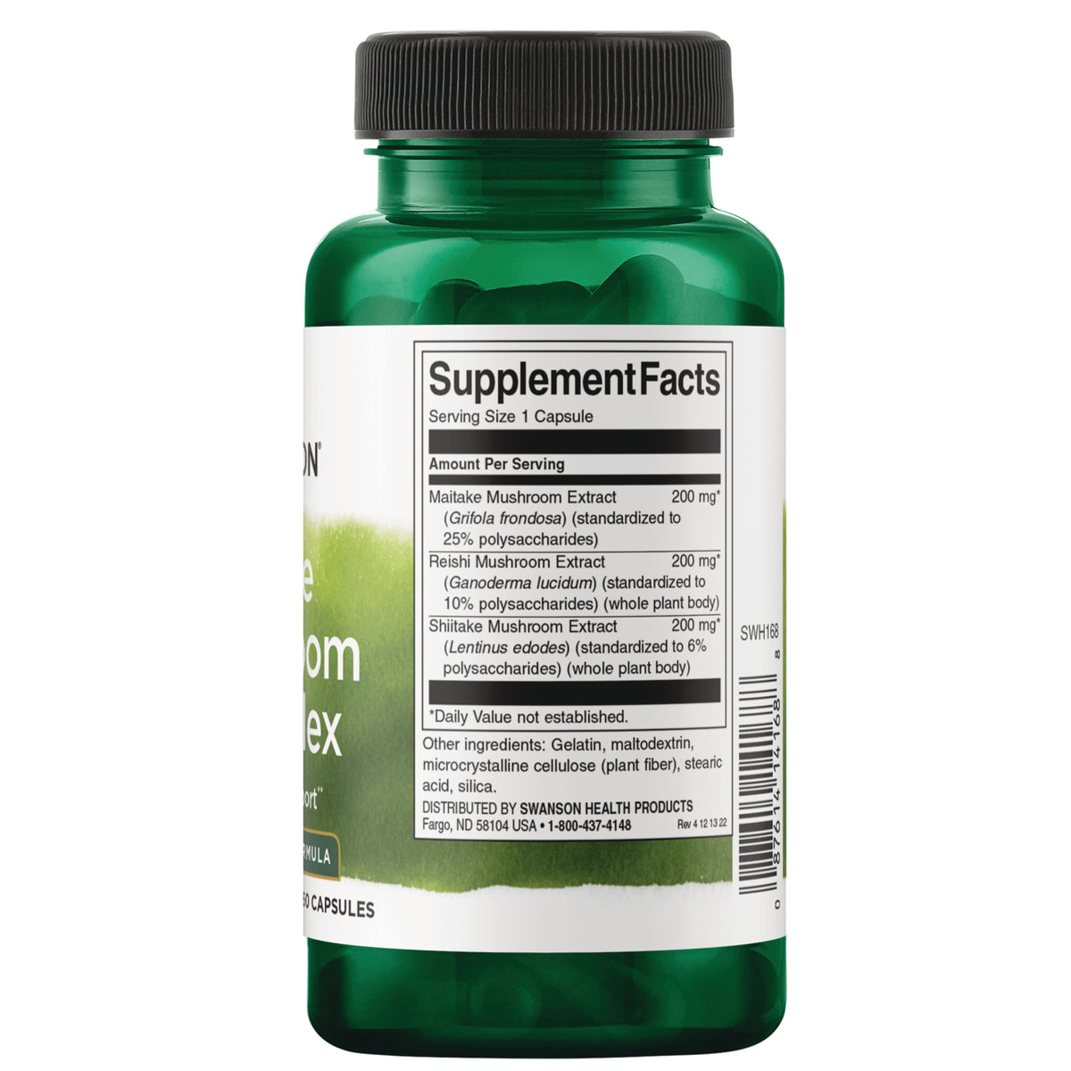 SWH168 | Back label with Supplement Facts