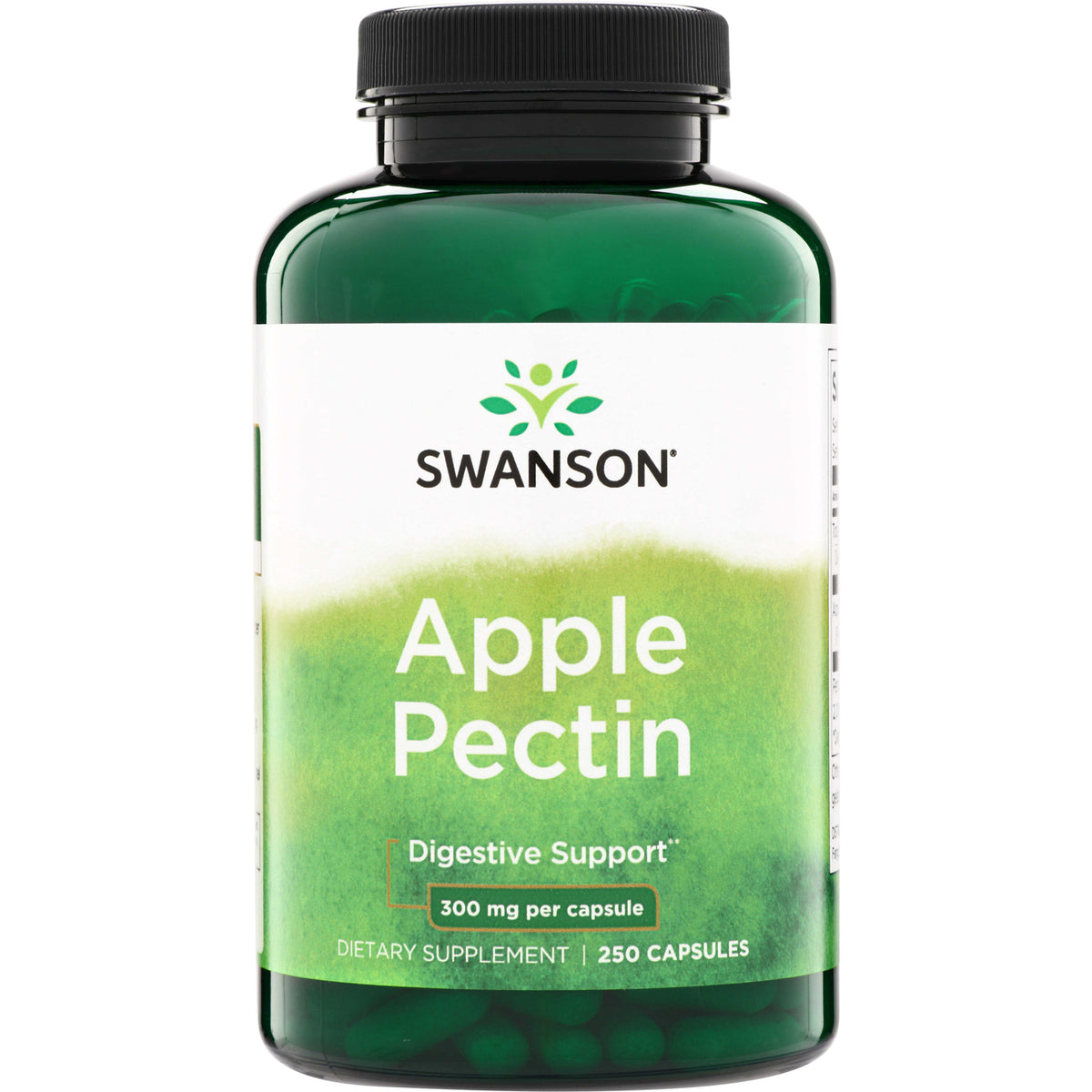 SW305 | Swanson Apple Pectin supplement bottle, Digestive Support, 300 mg per capsule, 250 capsules