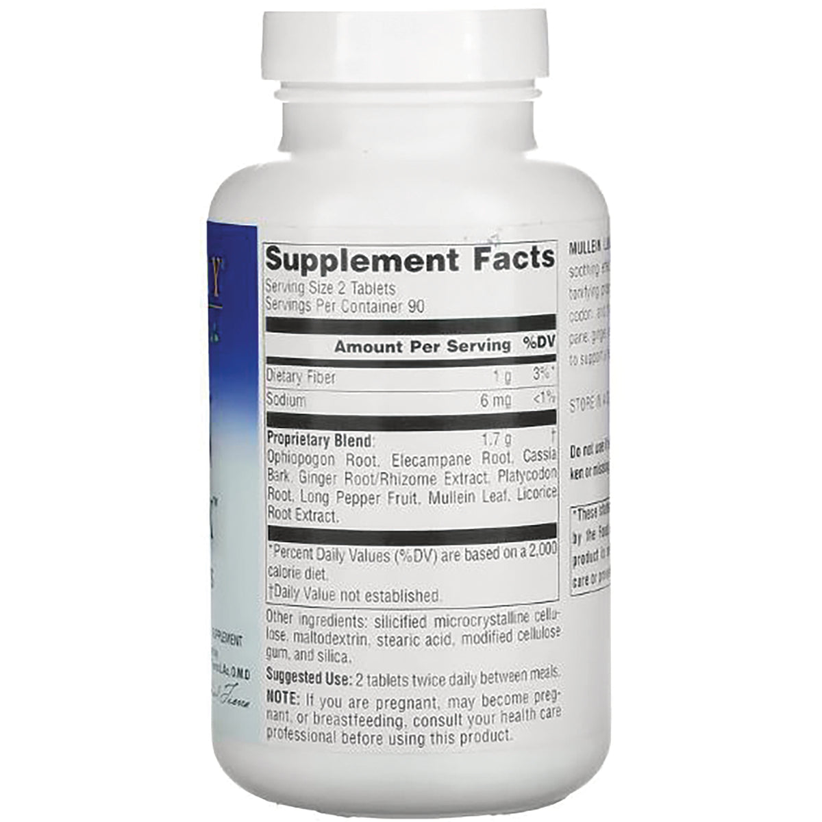 PF178 | back label showing Supplement Facts panel and ingredients on white supplement bottle