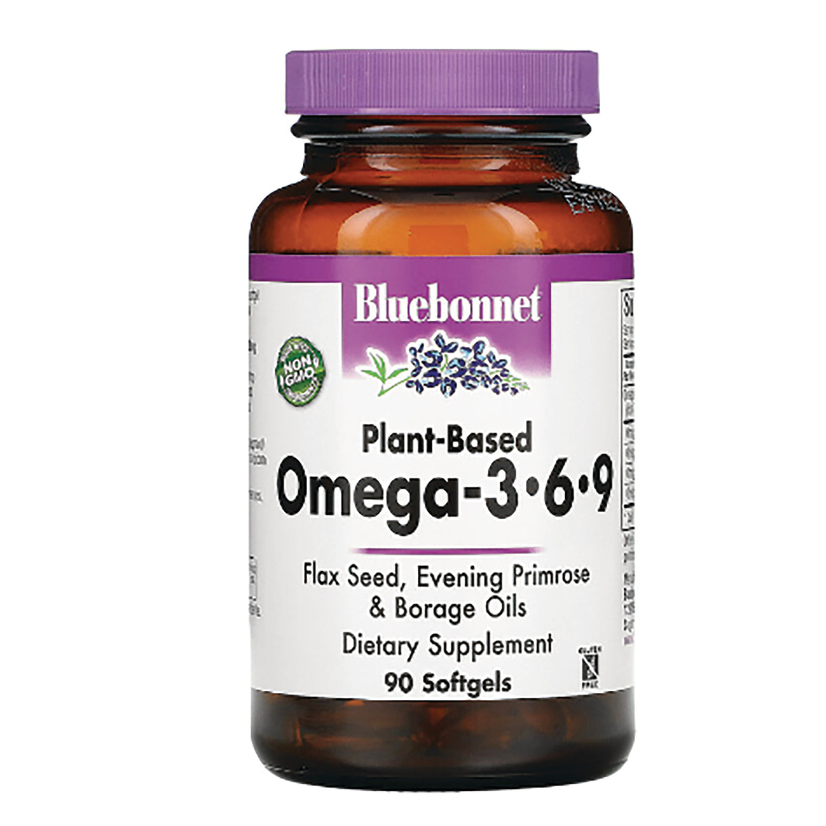 BLU110 | Bluebonnet plant-based Omega-369 softgel bottle, 90 softgels