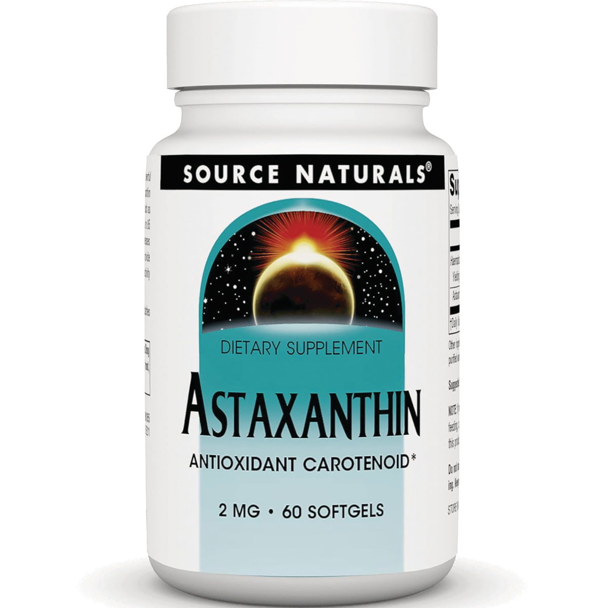 SN331 | Source Naturals Astaxanthin dietary supplement, antioxidant carotenoid, 2 mg, 60 softgels