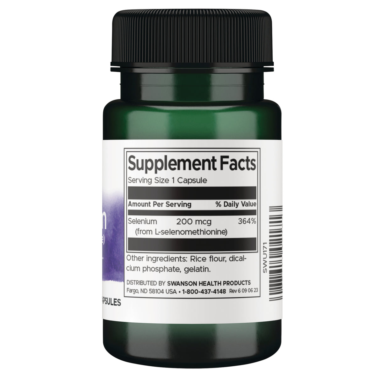 SWU171 | Back label with Supplement Facts