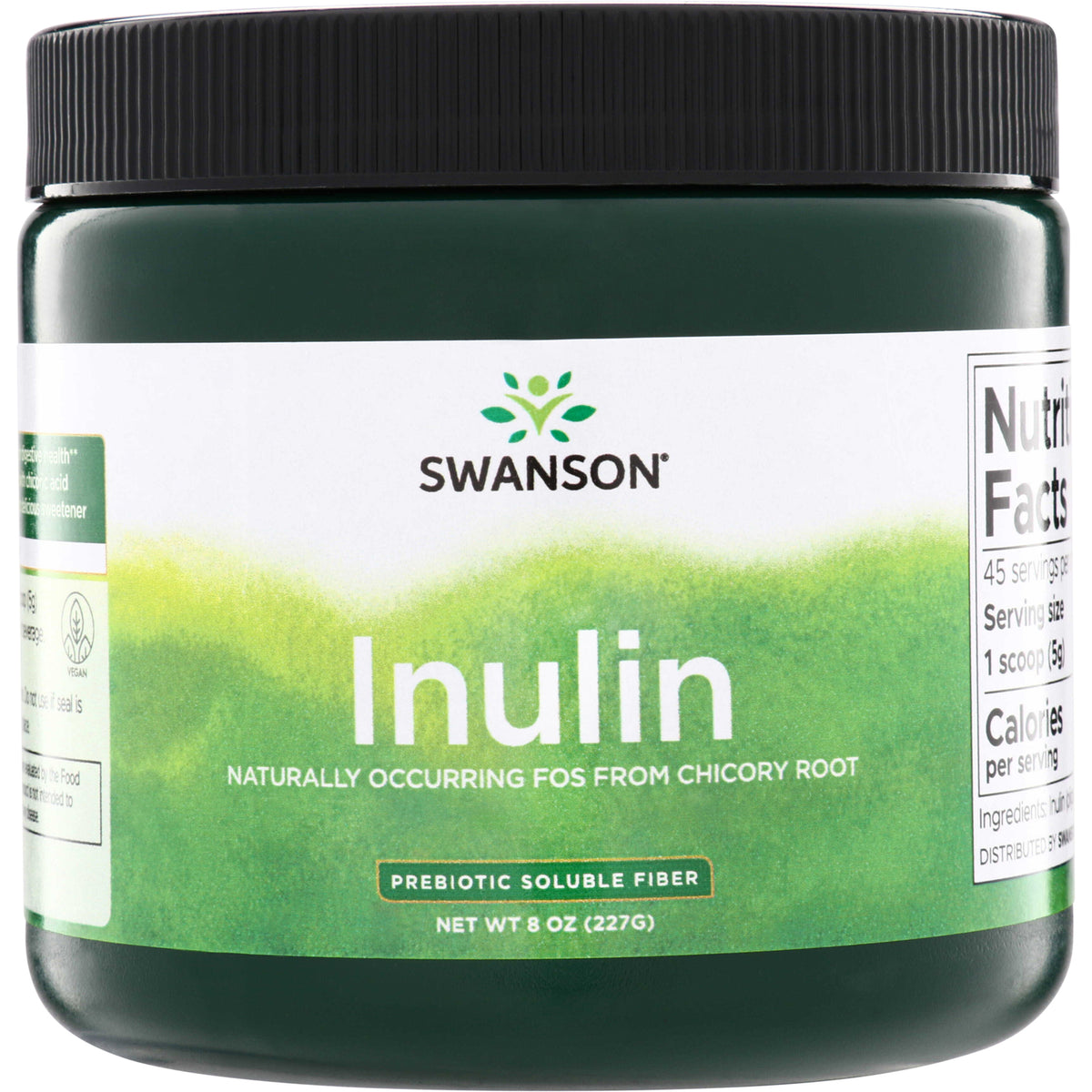 SWU520 | Swanson Inulin powder, prebiotic soluble fiber, naturally occurring FOS from chicory root, 8 oz
