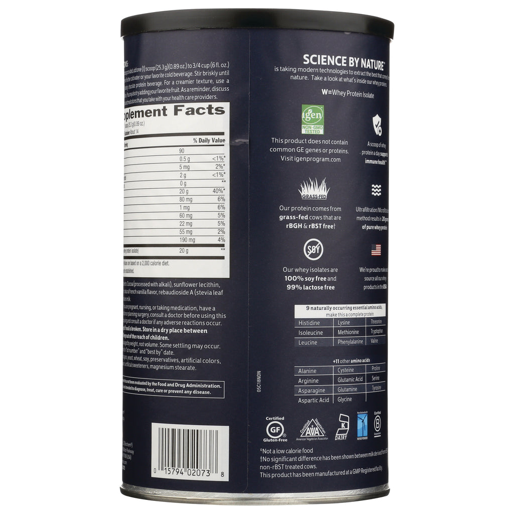 CRL589 | back of navy supplement can showing supplement facts panel, barcode, nutrition facts and certification icons - Thumbnail