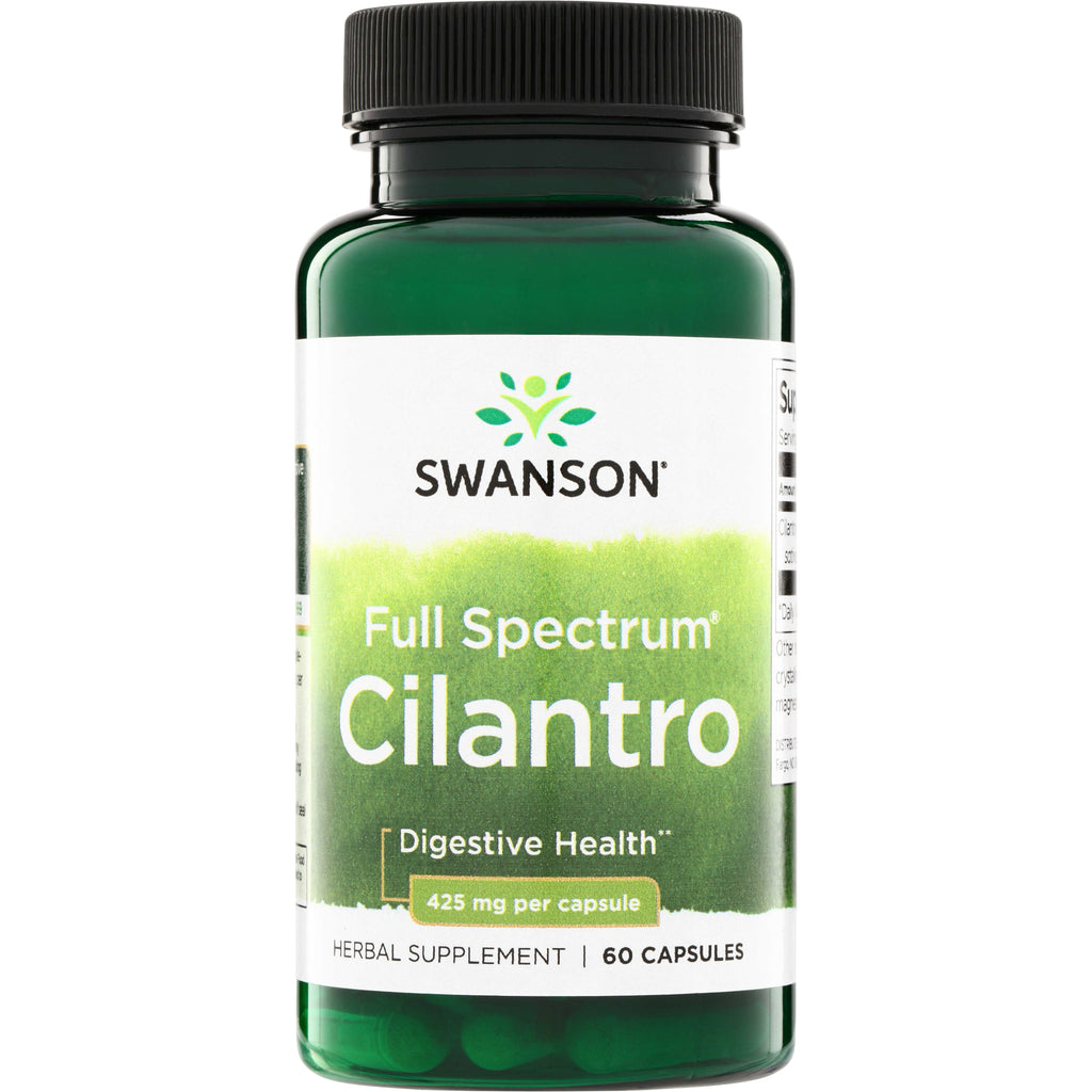 SW1112 | Swanson Full Spectrum Cilantro herbal supplement, Digestive Health, 425 mg per capsule, 60 capsules - Thumbnail