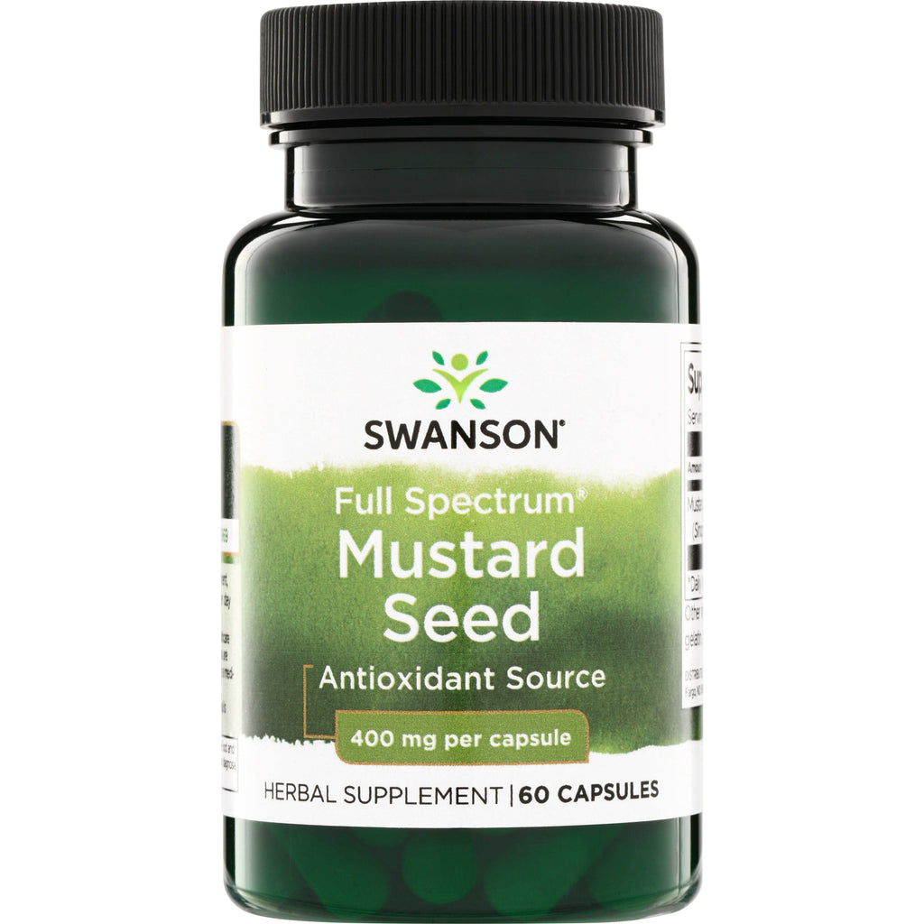 SW1262 | Swanson Full Spectrum Mustard Seed herbal supplement, Antioxidant Source, 400 mg per capsule, 60 capsules - Thumbnail