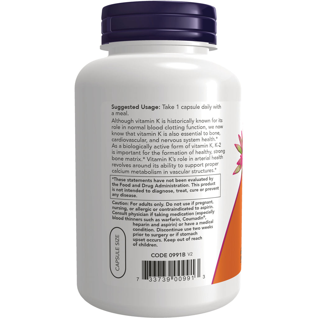 NWF1368 | Back of white supplement bottle showing Suggested Usage: Take 1 capsule daily, caution text, barcode, and capsule size graphic - Thumbnail
