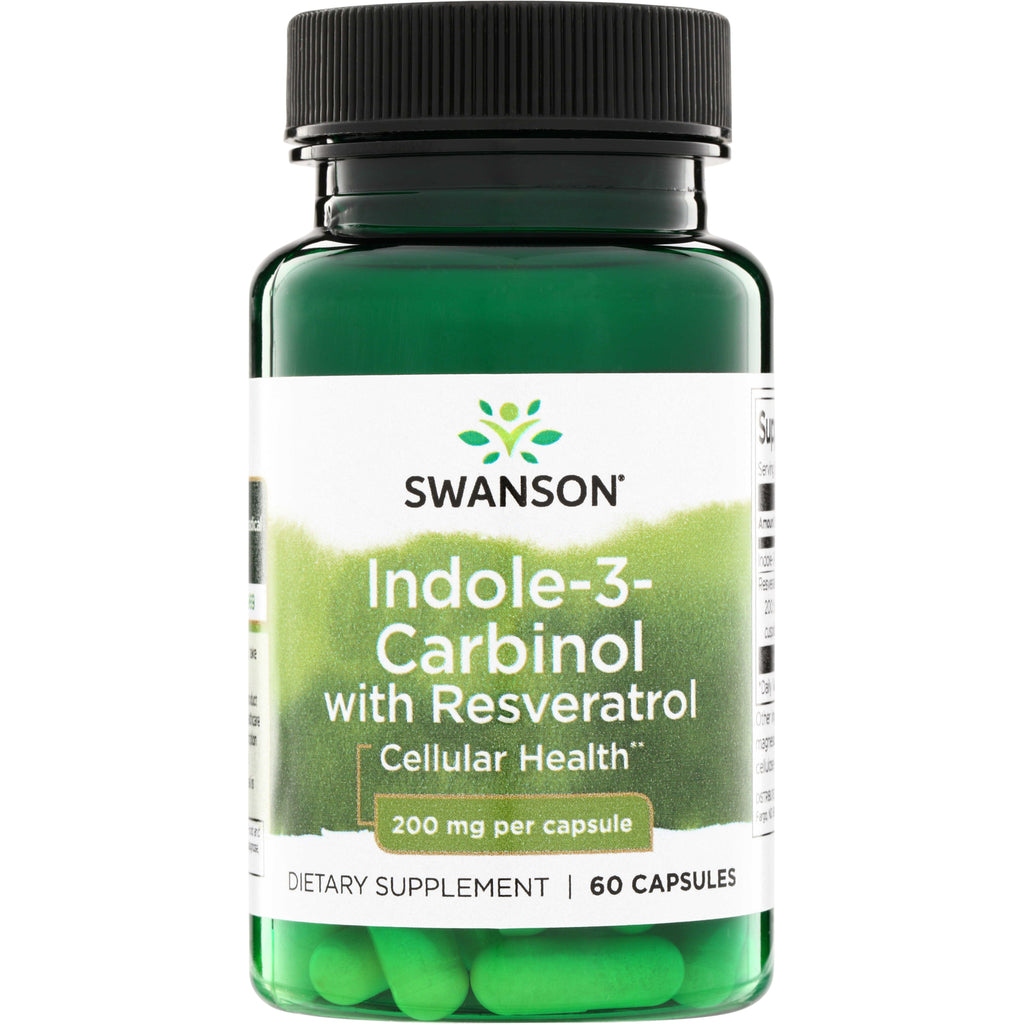 SWU315 | Swanson Indole-3-Carbinol with Resveratrol, 200 mg per capsule, 60 capsules - Thumbnail