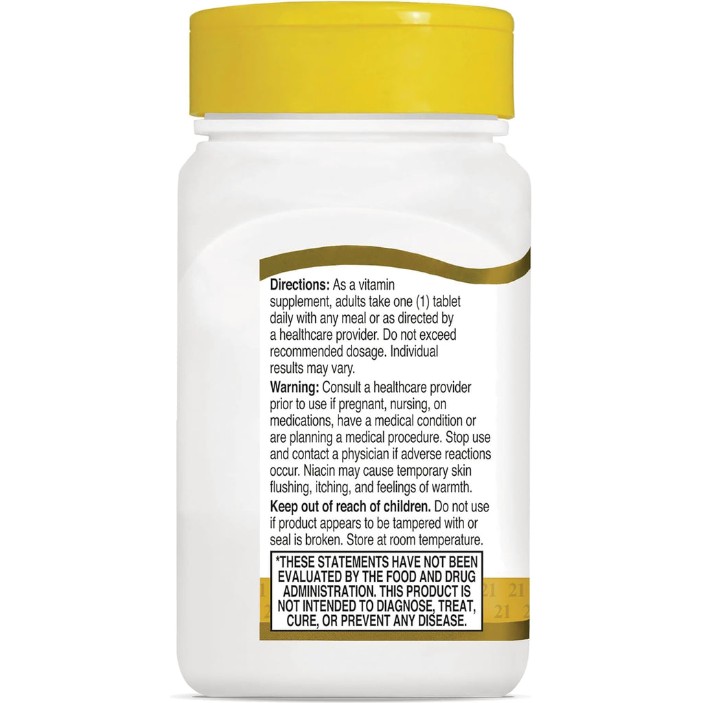 CNT272 | Back label showing directions, warnings, and FDA disclaimer on white supplement bottle with yellow cap - Thumbnail