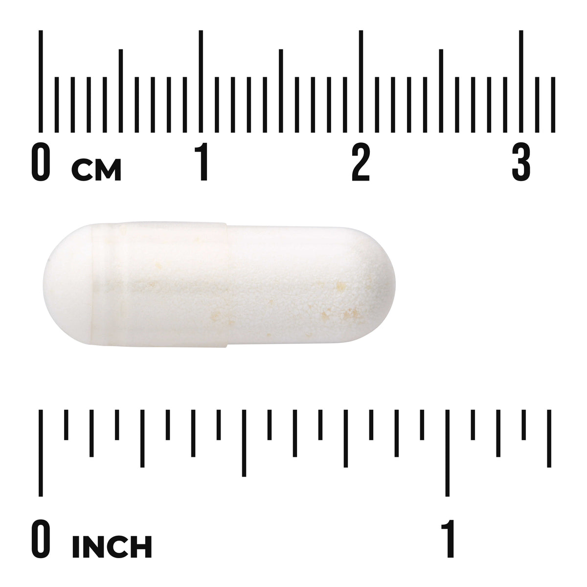 SWA040 | White capsule on ruler showing about 0.9 inch