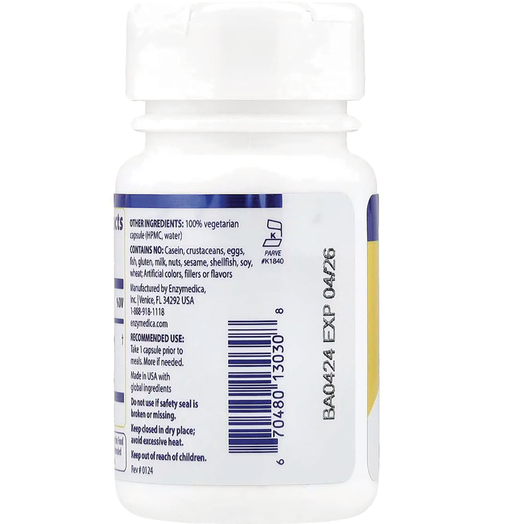 EMD051 | back label of white supplement bottle showing ingredient list, barcode and expiration code EXP 04/26 - Thumbnail