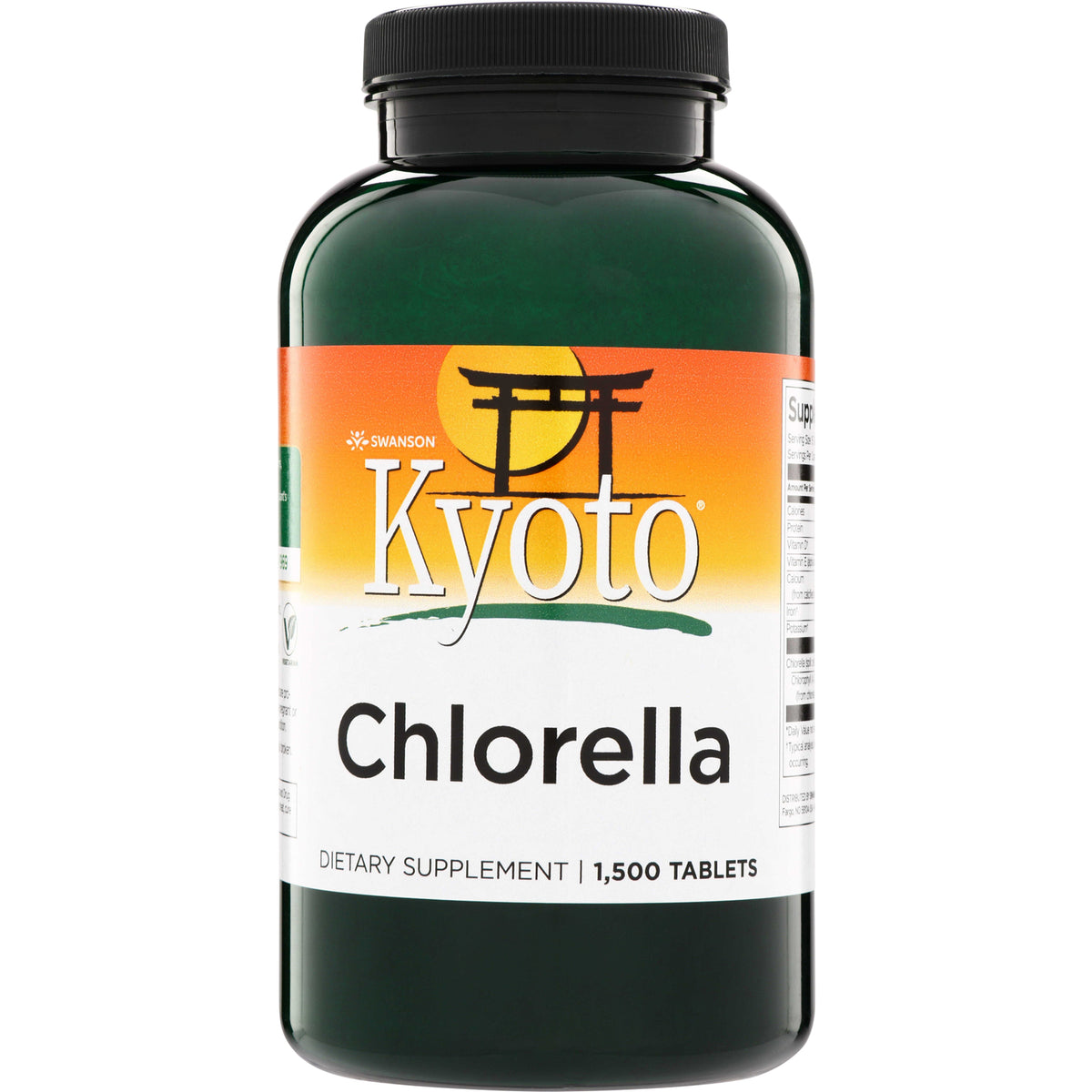 SWK030 | Kyoto Chlorella dietary supplement bottle with 1,500 tablets shown on front label