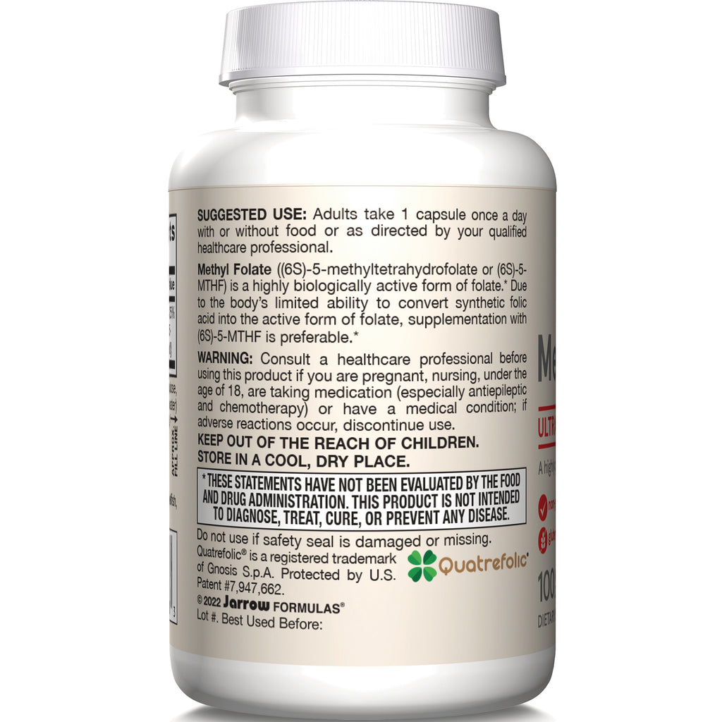 JR285 | Back label of white supplement bottle showing suggested use, warnings, and storage instructions - Thumbnail