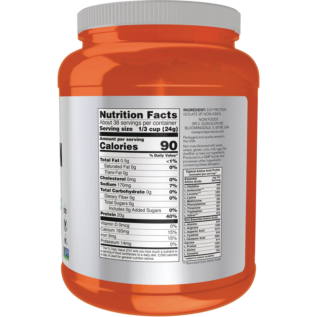 NWF910 | Back label showing Nutrition Facts panel and ingredient text on orange supplement jar - Thumbnail