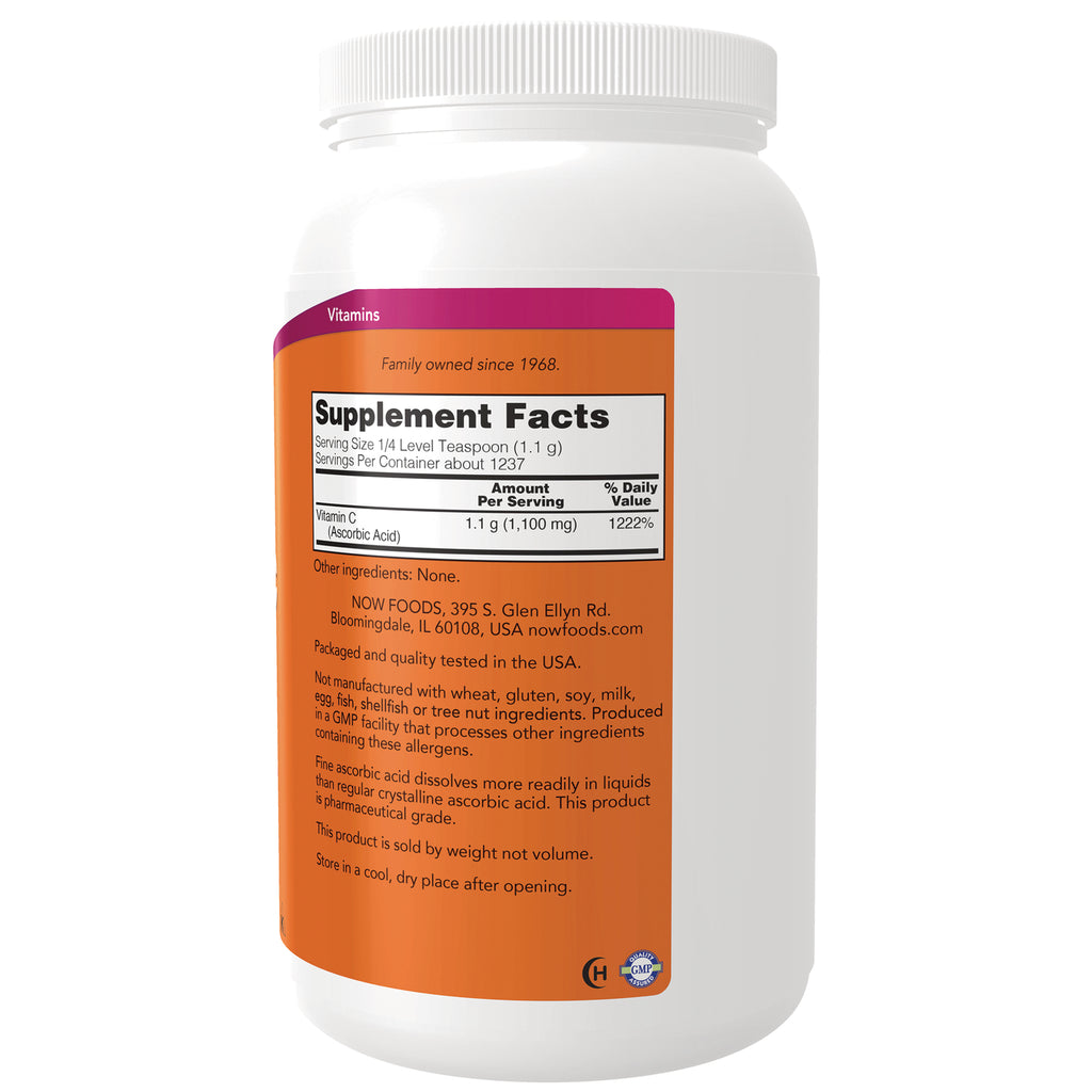 NWF1244 | Back label showing Supplement Facts panel and ingredient text on orange label of white supplement jar - Thumbnail
