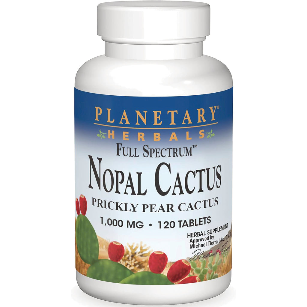 PF227 | Planetary Herbals Nopal Cactus Prickly Pear Cactus supplement bottle, 1,000 mg, 120 tablets - Thumbnail