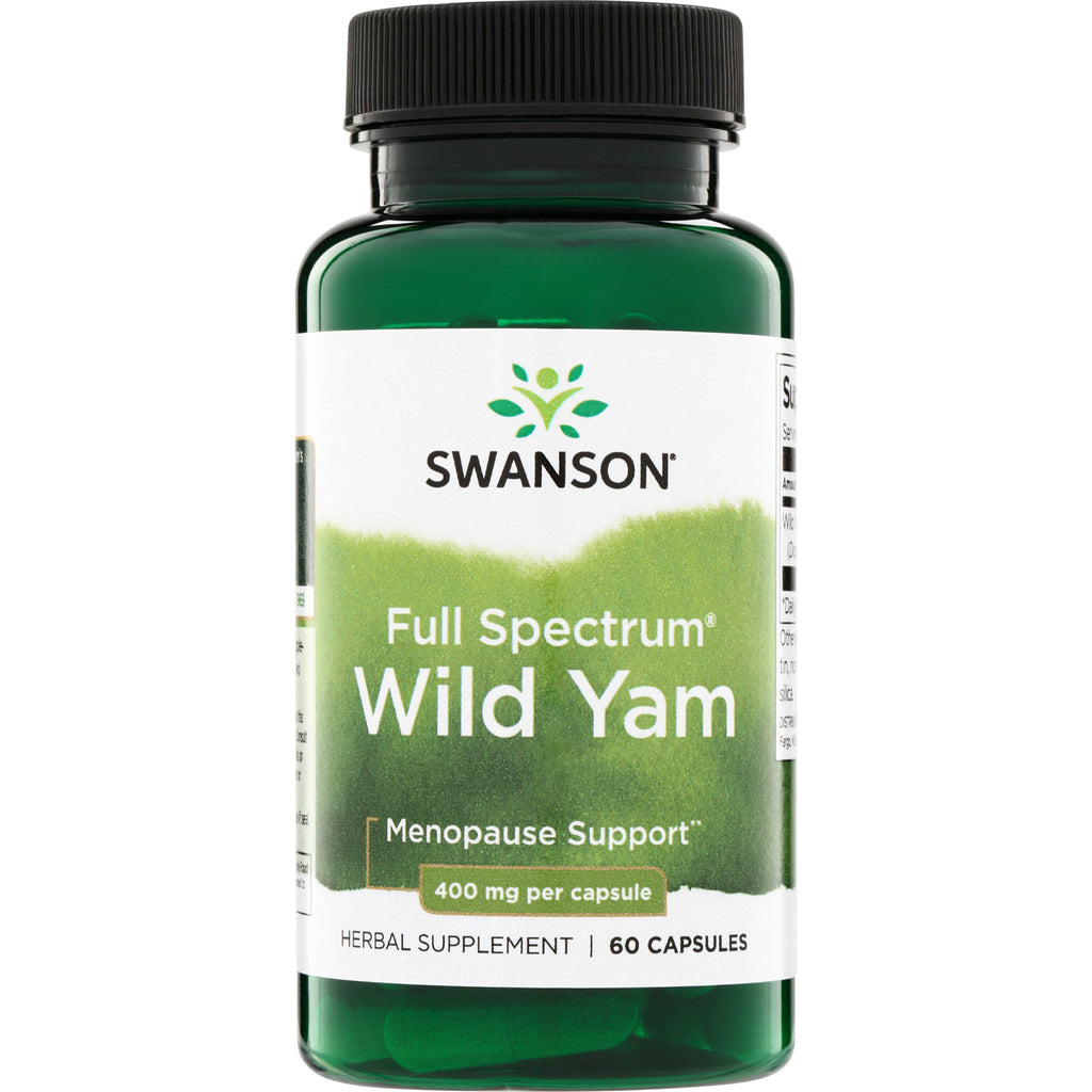 SW1258 | Swanson Full Spectrum Wild Yam, Menopause Support, 400 mg per capsule, 60 capsules - Thumbnail