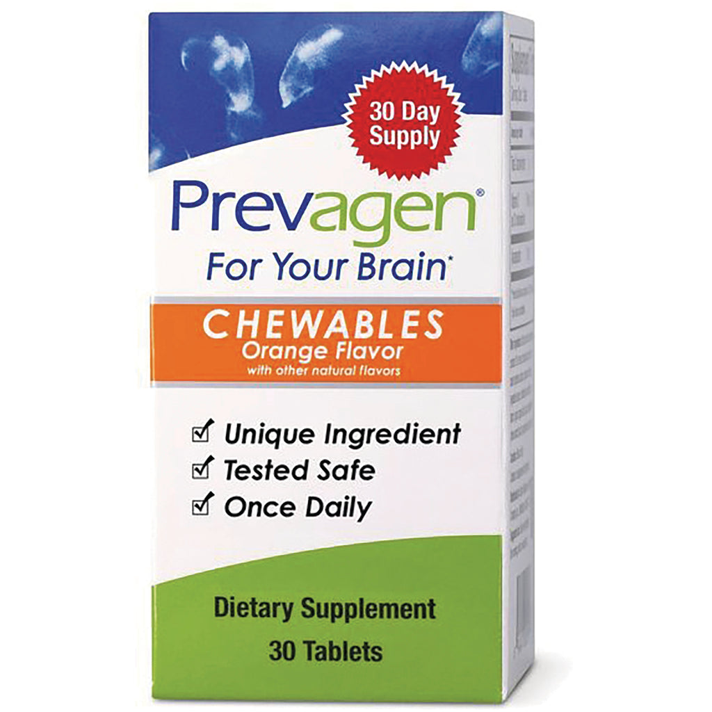 QB010 | Prevagen chewables orange flavor 30 tablets dietary supplement front packaging - Thumbnail