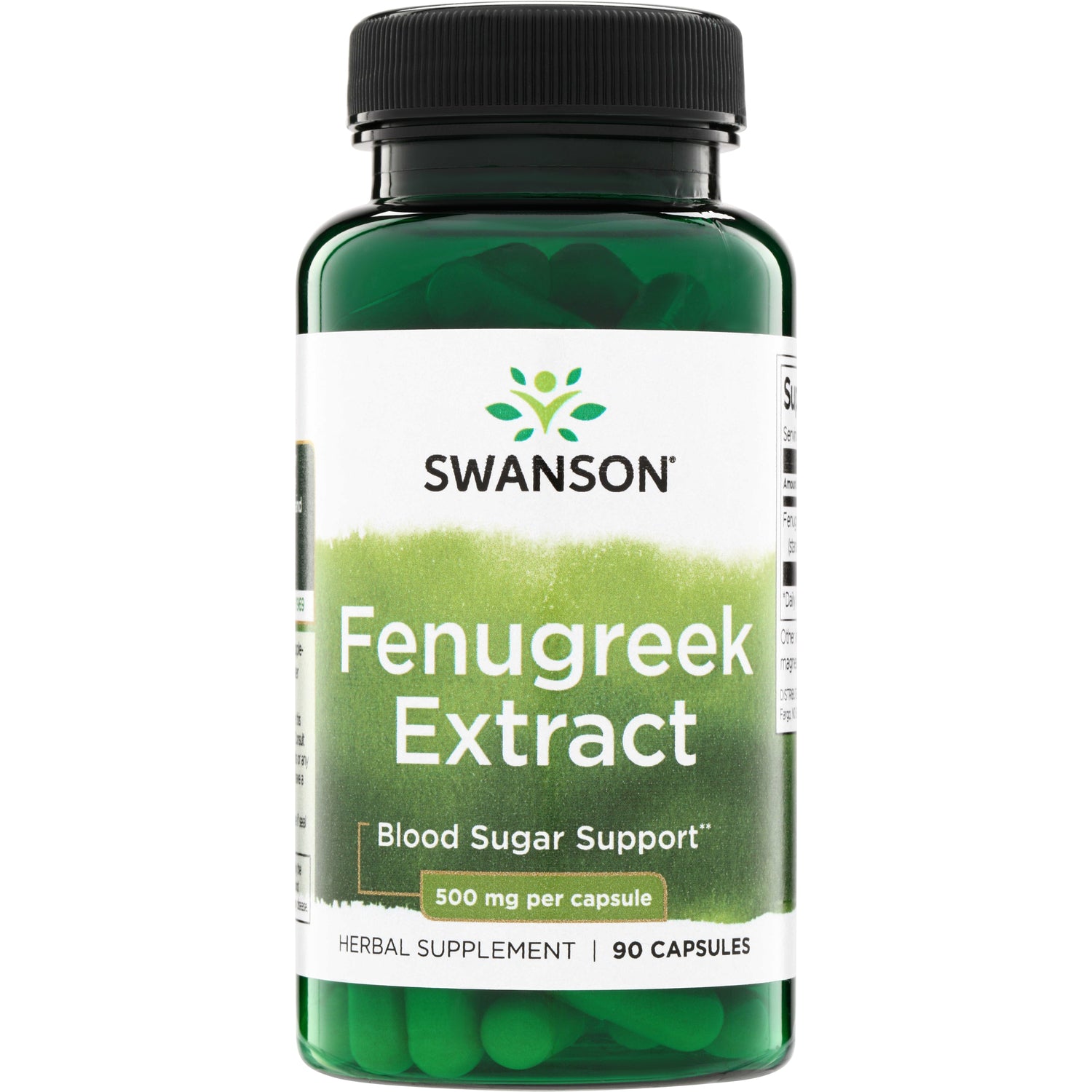 SWH142 | Swanson Fenugreek Extract, Blood Sugar Support, 500 mg per capsule, 90 capsules