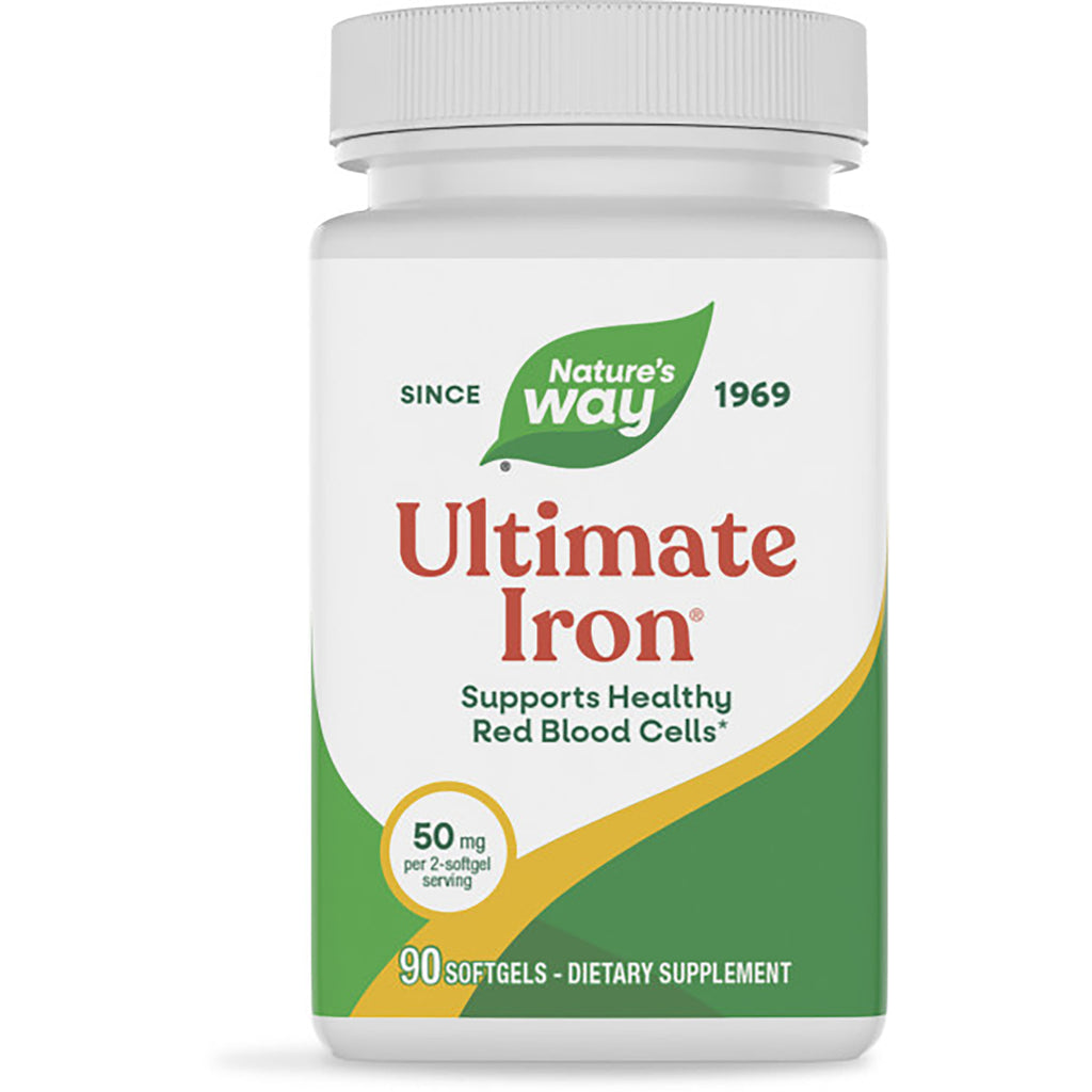 ET387 | Nature's Way Ultimate Iron bottle, 90 softgels, supports healthy red blood cells - Thumbnail