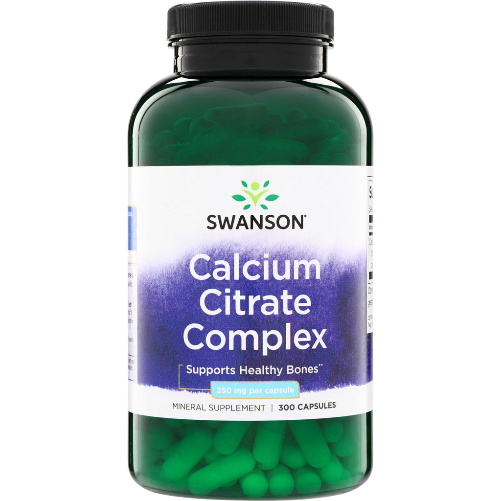SW1110 | Swanson Calcium Citrate Complex, mineral supplement, 250 mg per capsule, 300 capsules, Supports Healthy Bones - Thumbnail