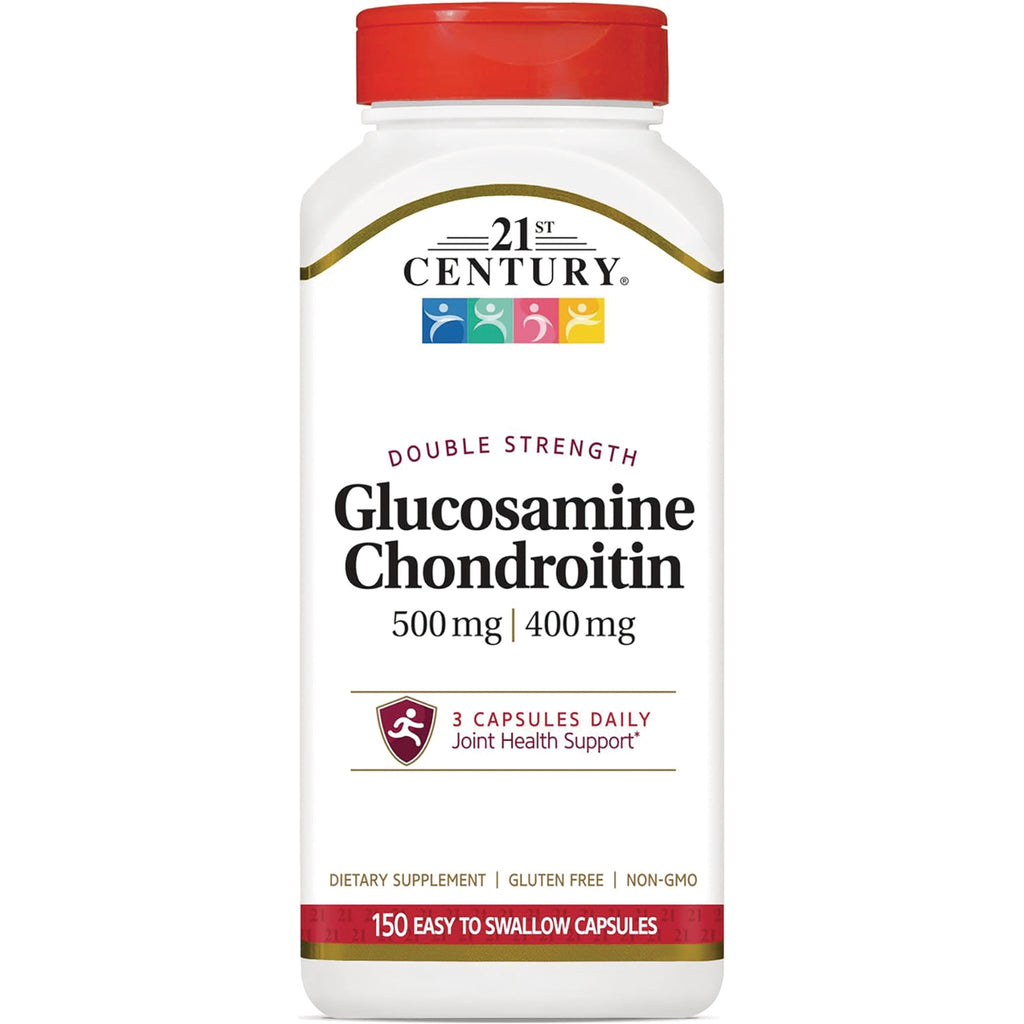 CNT067 | 21st Century Glucosamine Chondroitin double strength 500 mg | 400 mg white bottle with red cap, 150 capsules - Thumbnail