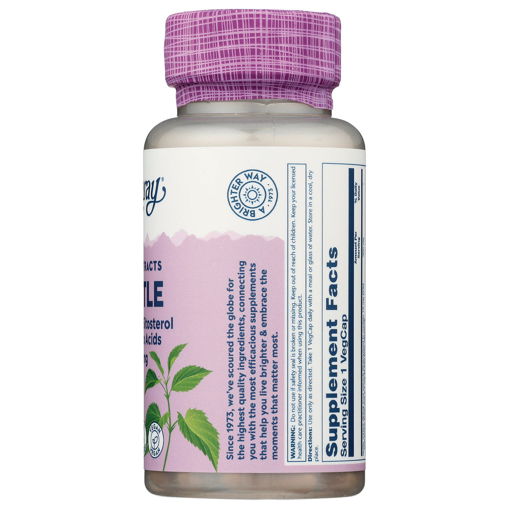SLR385 | Back of supplement bottle showing Supplement Facts panel, ingredient text, pink label and purple cap - Thumbnail
